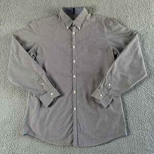 SOHO Mens 16 34/35 Black/Blue/White Long Sleeve Button Up Dress Shirt